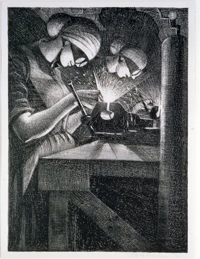 لحام الأسيتيلين ، 1917 (الحفر والنقطة الجافة) بواسطة كريستوفر ريتشارد وين نيفنسون